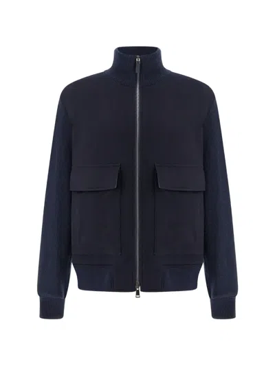 Paul & Shark Aliseo Panelled Bomber Jacket In Animal Print