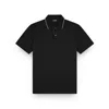 Paul & Shark Aqua Touch Cotton Polo Shirt With Micro Pattern Detail On The Collar In Black