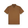 Paul & Shark Aqua Touch Cotton Polo Shirt With Micro Pattern Detail On The Collar In Brown