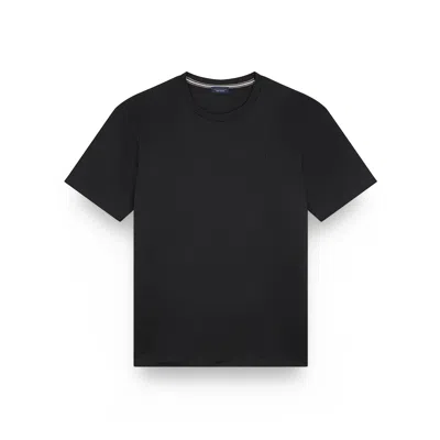 Paul & Shark Aqua Touch Cotton T-shirt With Shark Fin Embroidery In Black