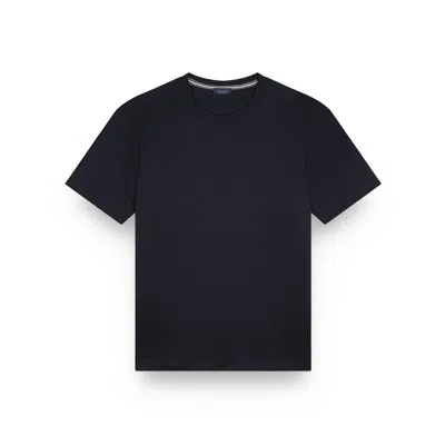 Paul & Shark Aqua Touch Cotton T-shirt With Shark Fin Embroidery In Black