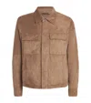 Paul & Shark Aqualeather Suede Shacket In Brown