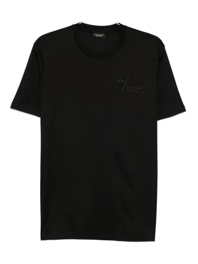 Paul & Shark Back-print Cotton T-shirt In Black