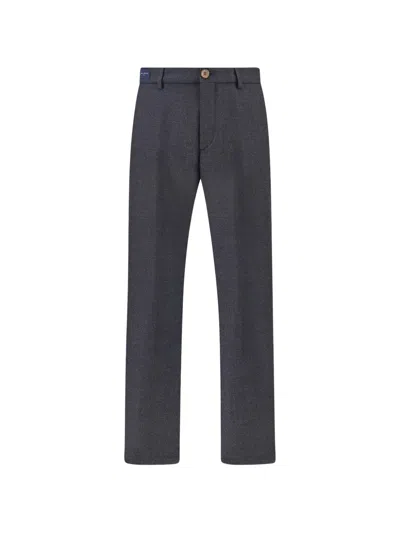 Paul & Shark Bellagio Wool Twill Chino Trousers In Gray