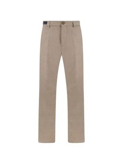 Paul & Shark Bellagio Wool Twill Trousers In Metallic