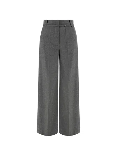 Paul & Shark Belted Wool Palazzo Pants In Gray