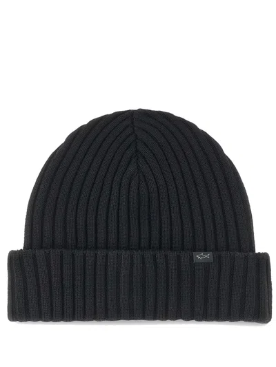 Paul & Shark Berretto In Lana Soft Cool Touch In Black