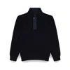 Paul & Shark Bio Viscose Half Zip Sweater With Typhoon® Details In Blue