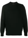 Paul & Shark Round-neck Knitted Jumper In Black
