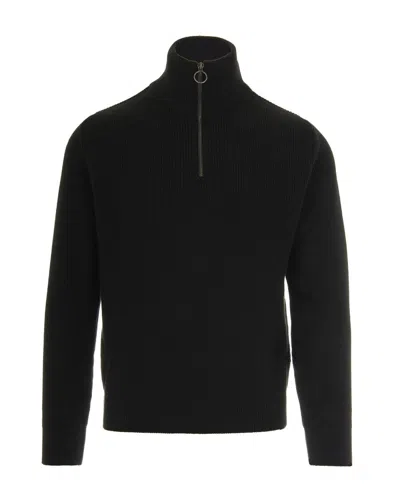 PAUL & SHARK BLACK HALF-ZIP SWEATER