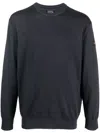 Paul & Shark Maglia Con Scollo A V In Lana Merino Con Badge Iconico In Black