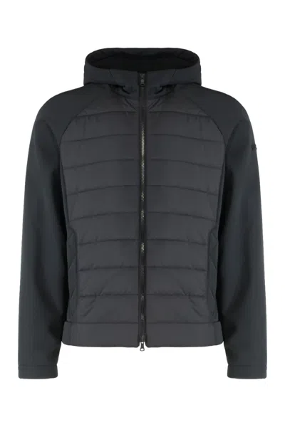 PAUL & SHARK MEN BLACK QUILTED HOOD JACKET