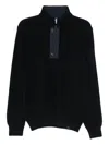 Paul & Shark Black Wool Sweater In Gold