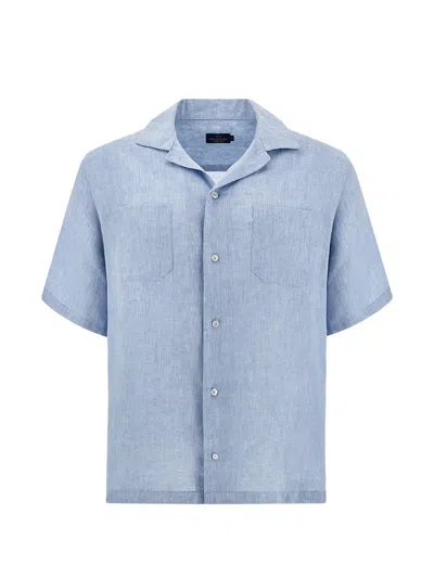 Paul & Shark Camicia In Lino In Blue