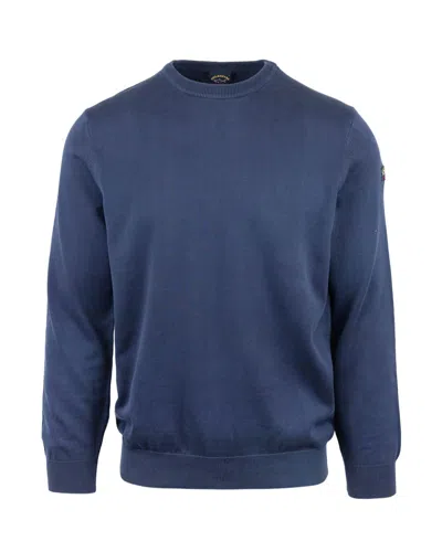 Paul & Shark Blue Solid Crew Neck Sweater