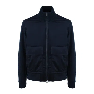 Paul & Shark Blue Wool And Cashmere Hybrid Blouson