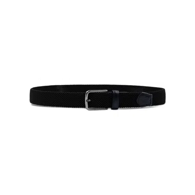 Paul & Shark Braided Elastic Belt With Leather Trims
