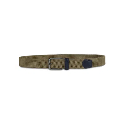 Paul & Shark Braided Elastic Belt With Leather Trims
