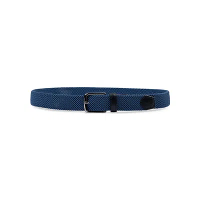 Paul & Shark Braided Elastic Belt With Leather Trims