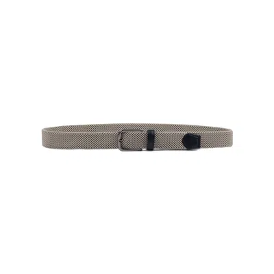 Paul & Shark Braided Elastic Belt With Leather Trims