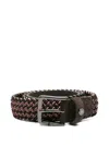 Paul & Shark Braided Leather Belt In Blue