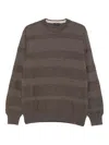 Paul & Shark Striped Wool Sweater Clothing In Brown