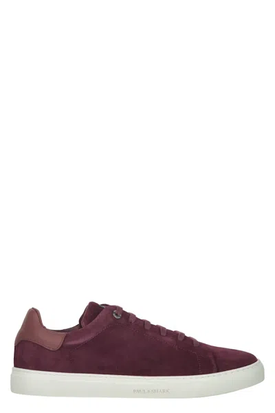 Paul & Shark Burgundy Modern Sneakers For Refined Casual Style In Red