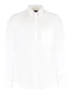 Paul & Shark Button-down Embroidered Shirt In White