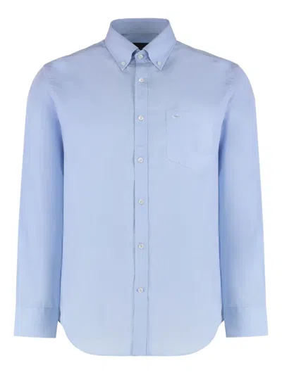Paul & Shark Button-down Pocket Cotton Shirt In Blue