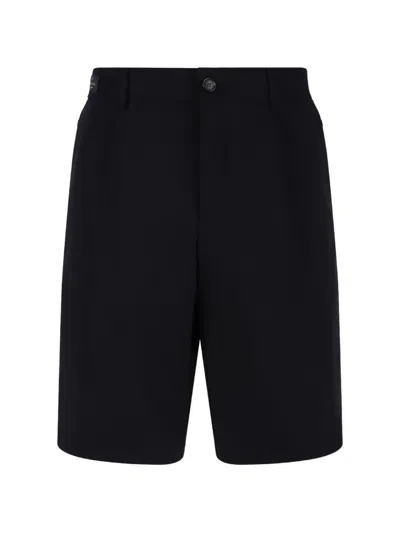 Paul & Shark Button Tailored Shorts In Black
