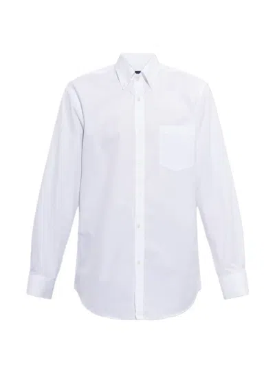Paul & Shark Button-down Chest-pocket Shirt In White