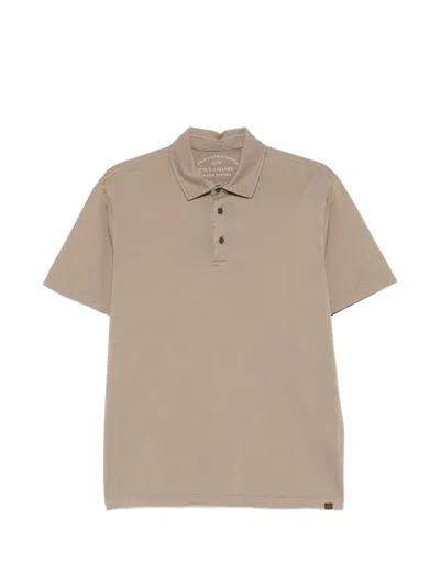 Paul & Shark Buttoned Short-sleeve Polo Shirt In Brown
