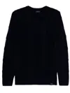 Paul & Shark Cable Knit Crewneck Wool Sweater Clothing In Black
