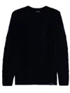 Paul & Shark Cable Knit Crewneck Wool Sweater Clothing In Black