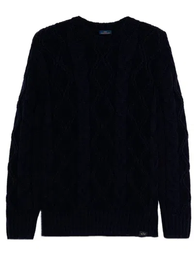 PAUL & SHARK CABLE KNIT CREWNECK WOOL SWEATER