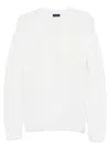 Paul & Shark Cable Knit Crewneck Wool Sweater Clothing In White