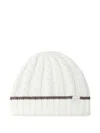 Paul & Shark Cable-knit Wool Cashmere Beanie In White