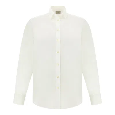 Paul & Shark Shirt In Soffio Linen In White