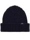 Paul & Shark Ribbed-knit Beanie Hat In Black