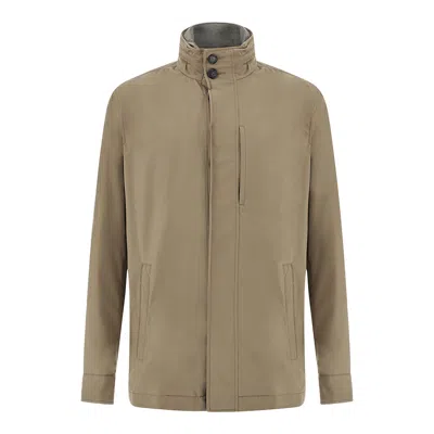 Paul & Shark Typhoon Button Fastening Jacket In Brown