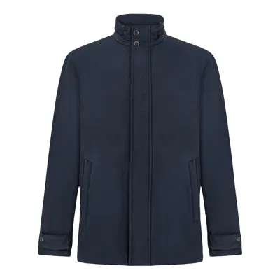 Paul & Shark Typhoon® Platinum Car Coat With Suede Details In Blue