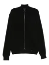 Paul & Shark Ribbed Zip-up High-neck Cardigan Clothing In Black