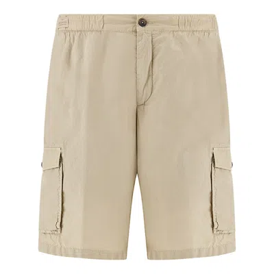 Paul & Shark Cargo Bermuda In Ultralight Poplin Cotton In Brown