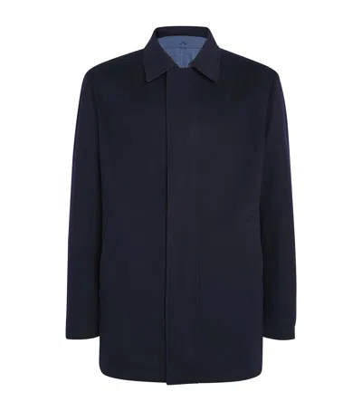 Paul & Shark Cashmere Car Coat In Blue