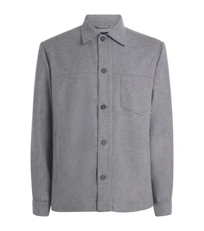 Paul & Shark Cashmere-wool Overshirt In Gray