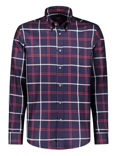Paul & Shark Check-pattern Cotton Shirt In Blue