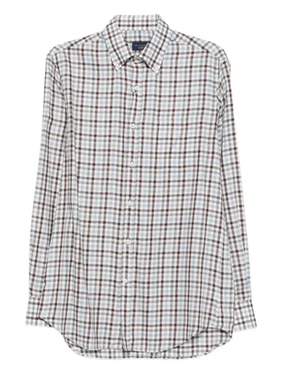 Paul & Shark Checked Cotton Shirt In Gray