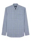 Paul & Shark Checkered Cotton Shirt In Blue