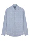 Paul & Shark Checkered Cotton Shirt In Blue