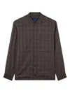 Paul & Shark Wool Overshirt With Checkered Pattern In Brown